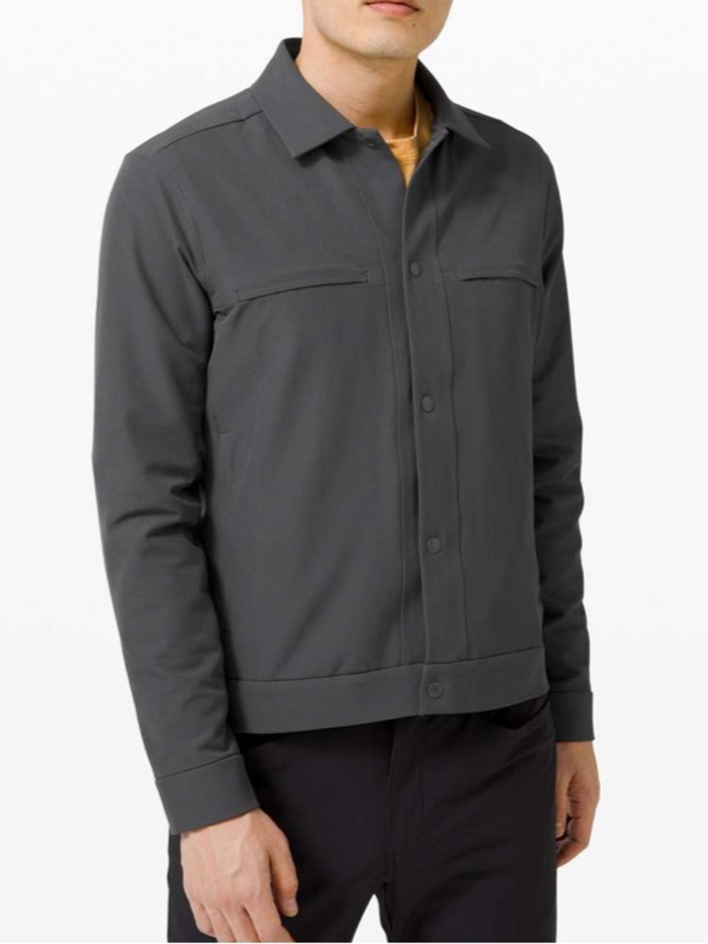 Lululemon City Excursion Gray Jean Jacket Stretch Water Repellent Mens Size M